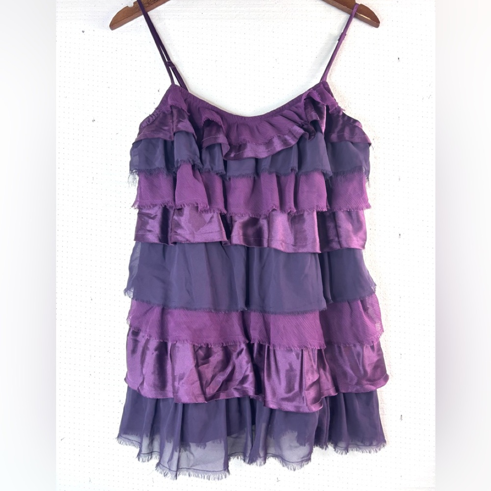 Allen B. By Allen Schwartz M Whimseygoth Layered Ruffle Purple Tank Top